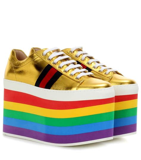 gucci rainbow shoes fake|gucci rainbow platform shoes.